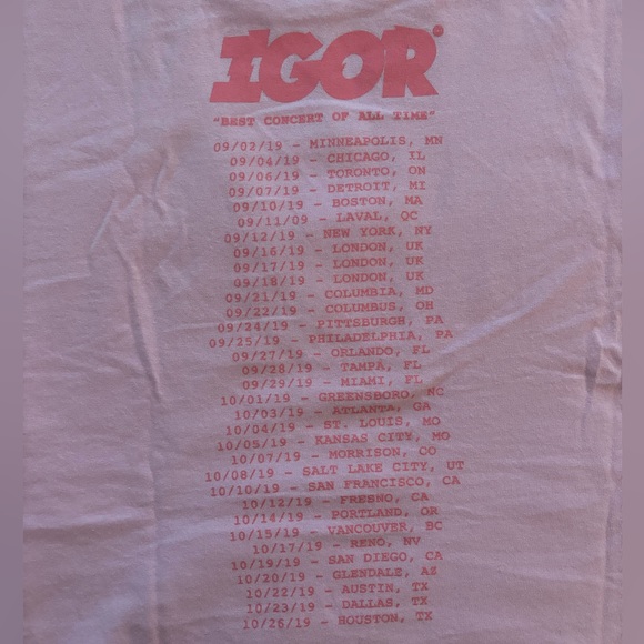 Tyler The Creator Igor tour crew neck t-shirt in pink - Picture 4 of 5